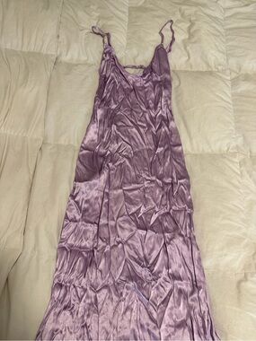 Zara Lilac Satin Slip Dress